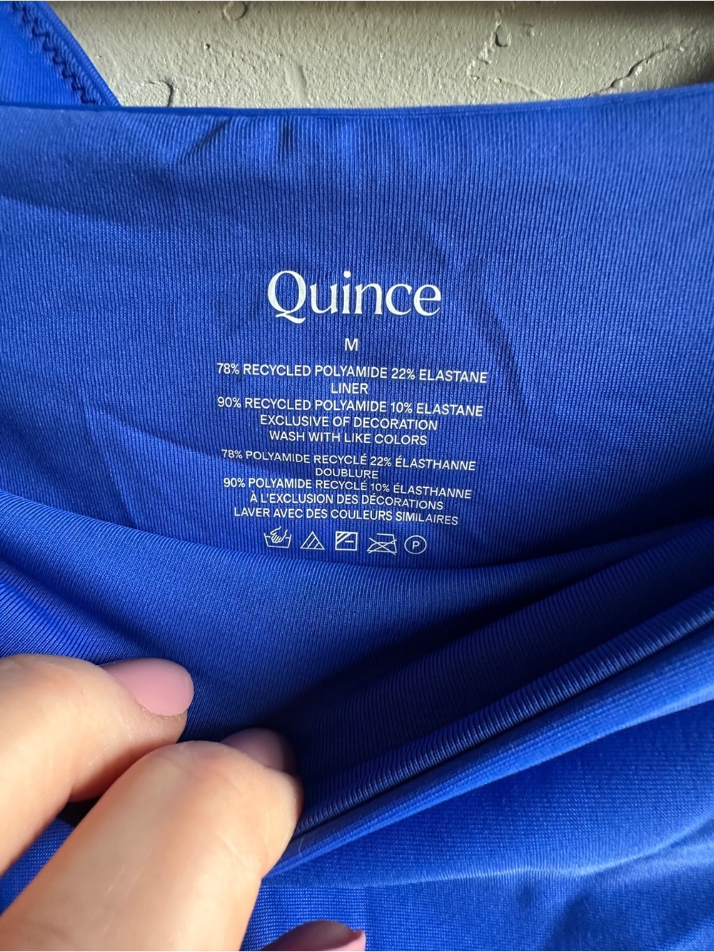 Quince Italian V Neck Too Low Rise Bottom Bikini Set Cobalt Blue Minimalist NWT - Picture 9 of 9